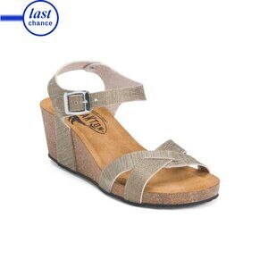 PLAKTON Khaki Made In Spain Comfort Footbed Sandals